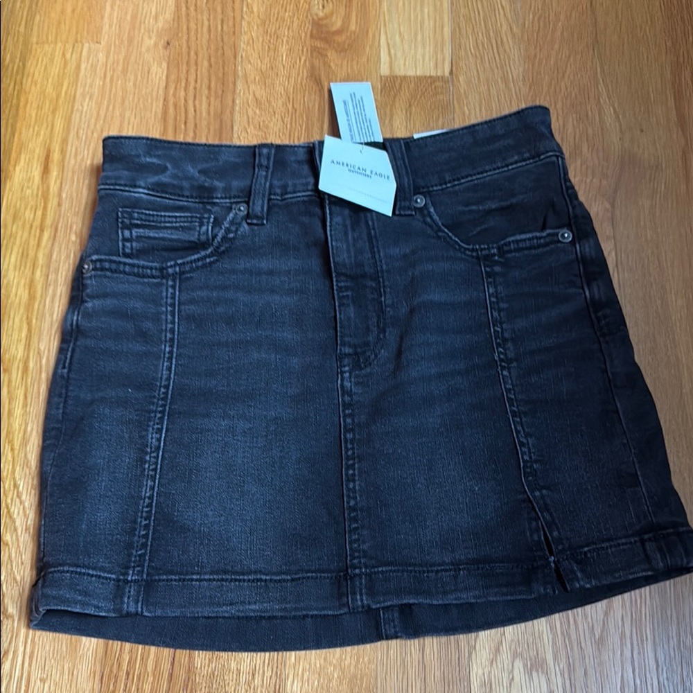 American Eagle Outfitters Black Denim Mini Skirt